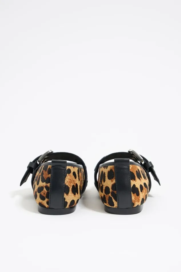 Leopard Print Fur Studded Ballerina Natural Women Bimba Y Lola Ballerinas Leopard Print Fur Studded Ballerina Natural Women Bimba Y Lola Ballerinas