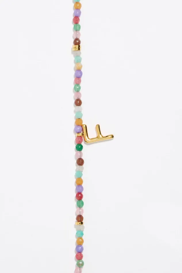 Letter F Multicolor Stones Necklace Gold Women Bimba Y Lola Alphabet Letter F Multicolor Stones Necklace Gold Women Bimba Y Lola Alphabet