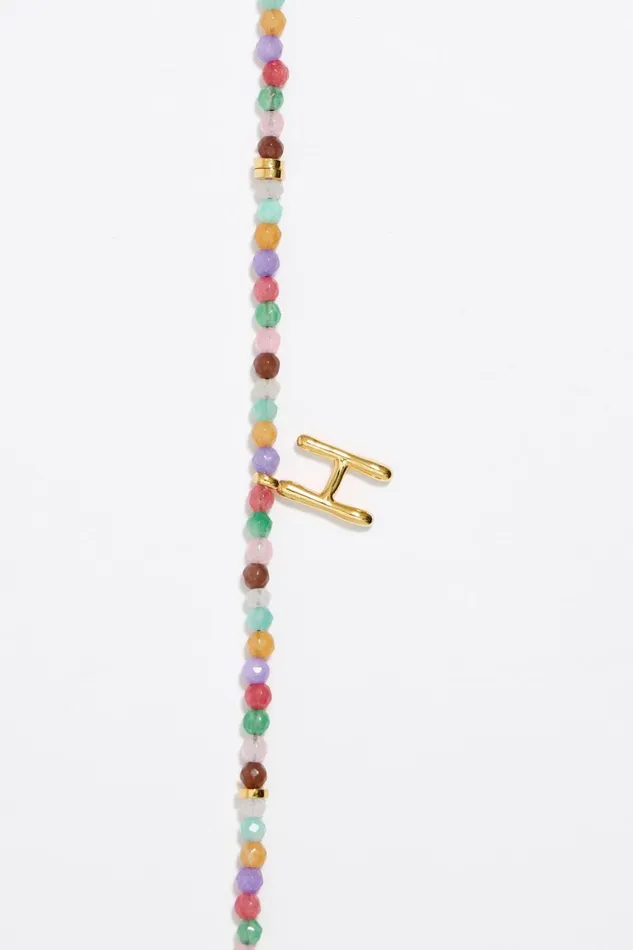 Letter H Multicolor Stones Necklace Gold Women Bimba Y Lola Alphabet Letter H Multicolor Stones Necklace Gold Women Bimba Y Lola Alphabet