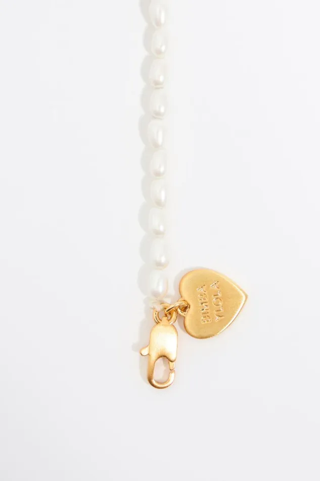 Letter L Heart And Pearl Necklace Gold Women Bimba Y Lola Alphabet Letter L Heart And Pearl Necklace Gold Women Bimba Y Lola Alphabet
