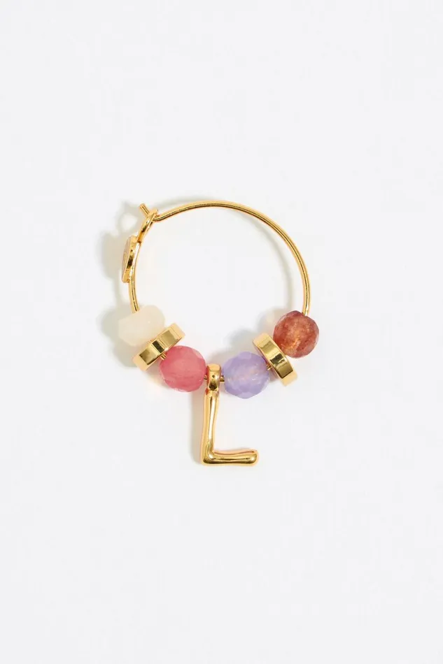 Letter L Multicolor Stones Earrings Gold Women Bimba Y Lola Alphabet Letter L Multicolor Stones Earrings Gold Women Bimba Y Lola Alphabet