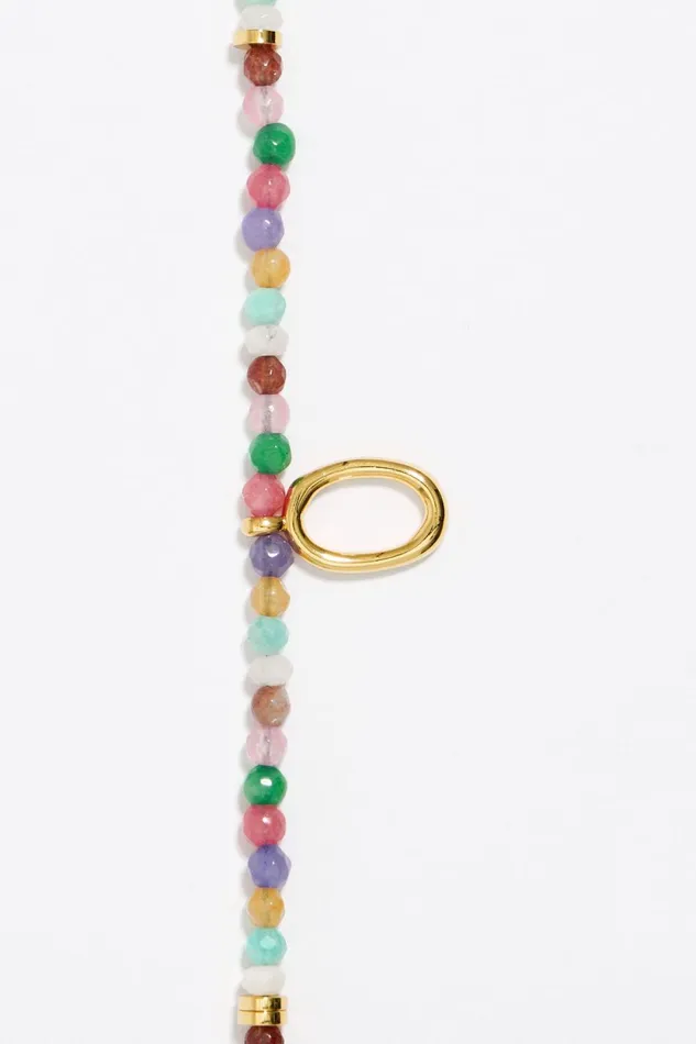 Letter O Multicolor Stones Bracelet Gold Women Bimba Y Lola Alphabet