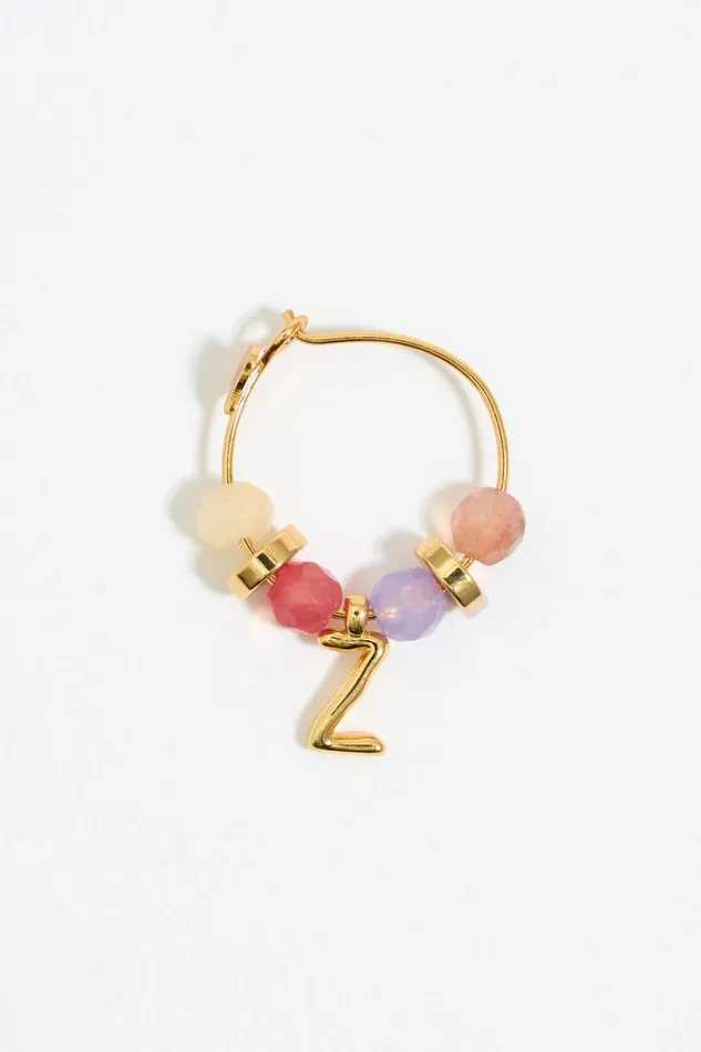 Letter Z Multicolor Stones Earrings Gold Women Bimba Y Lola Alphabet Letter Z Multicolor Stones Earrings Gold Women Bimba Y Lola Alphabet