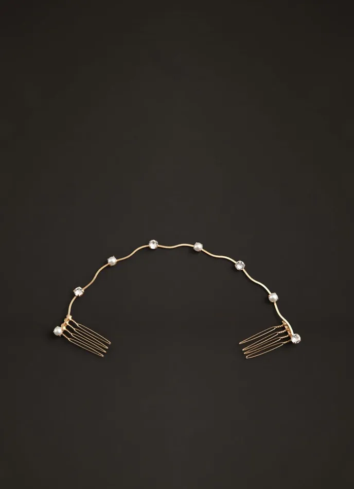 LK Bennett Cynthia Pearl And Crystal Hair Piece Women Hair Accessories