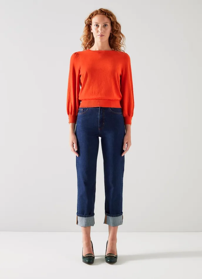 LK Bennett Diana Black Metallic Cotton And Sustainably Sourced Merino Jumper Women Knitwear