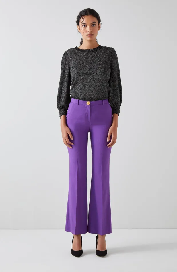 LK Bennett Diana Black Metallic Cotton And Sustainably Sourced Merino Jumper Women Knitwear