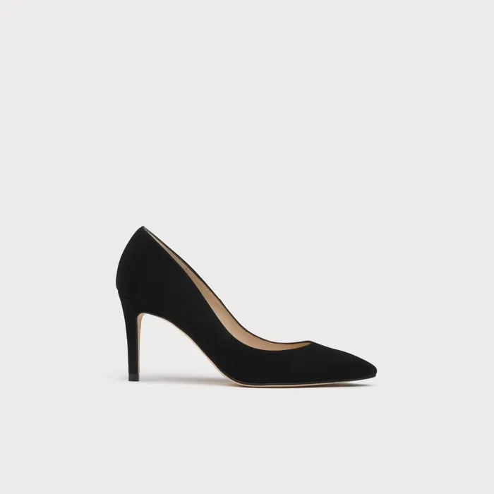LK Bennett Floret Scarlet Red Suede Pointed Toe Courts Women Court Shoes