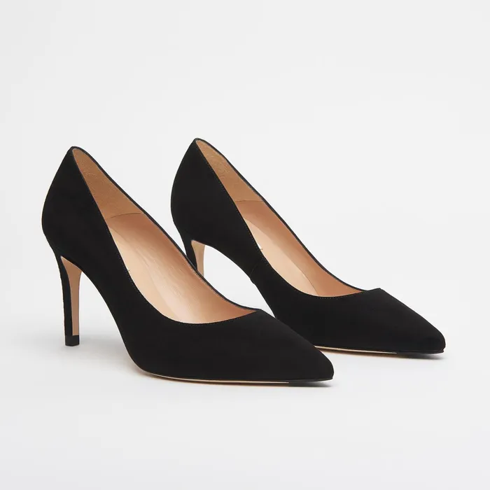 LK Bennett Floret Scarlet Red Suede Pointed Toe Courts Women Court Shoes