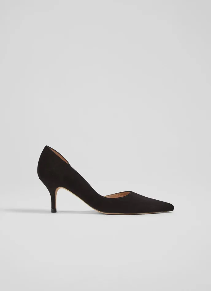 LK Bennett Hazel Black Suede D039orsay Courts Women Court Shoes
