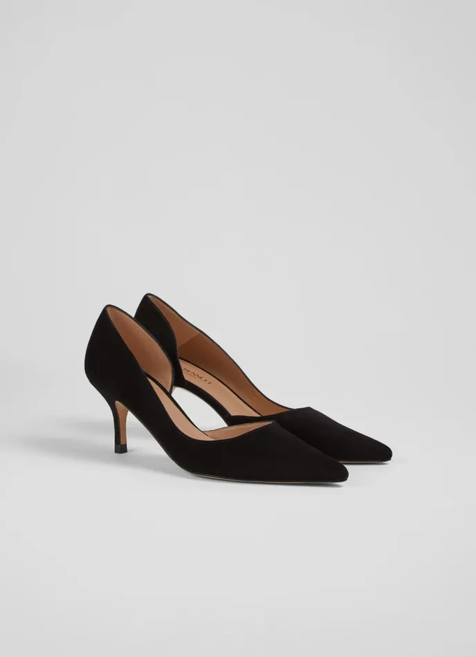 LK Bennett Hazel Black Suede D039orsay Courts Women Court Shoes