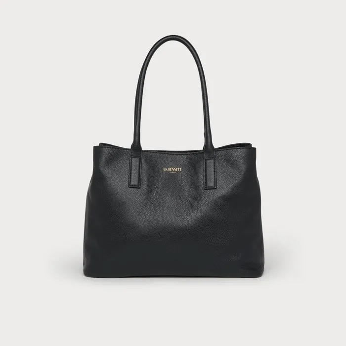 LK Bennett Lillian Black Leather Tote Bag Women Tote Bags