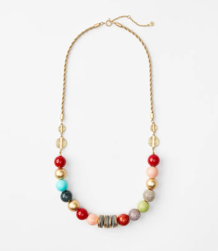 LOFT Chunky Beaded Necklace Multi Women Jewelry