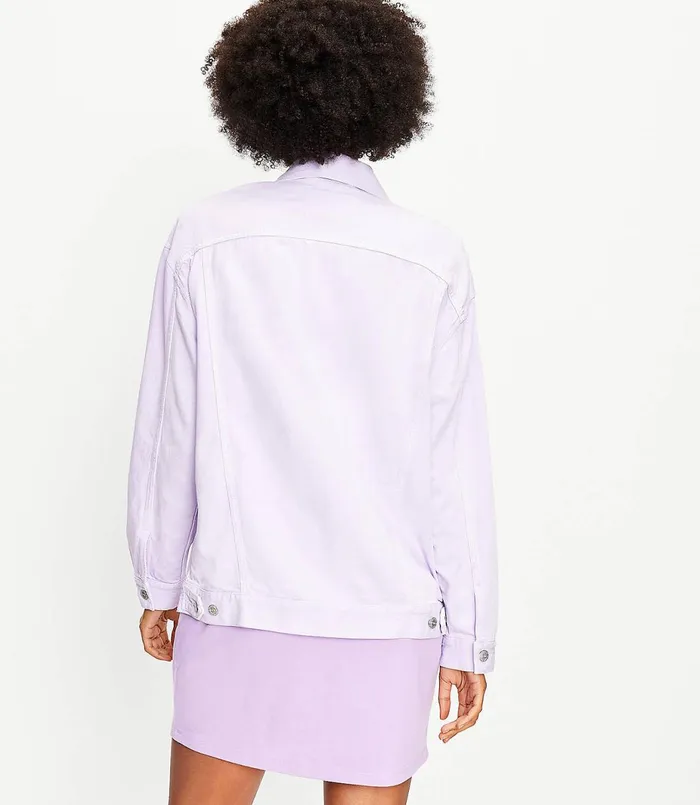 LOFT Denim Trucker Jacket In Wild Lilac Wild Lilac Women Jackets and Blazers