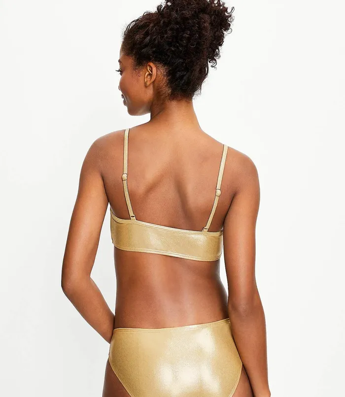 LOFT LOFT Beach Shimmer Bikini Top Intense Wheat Women Swim and Beach