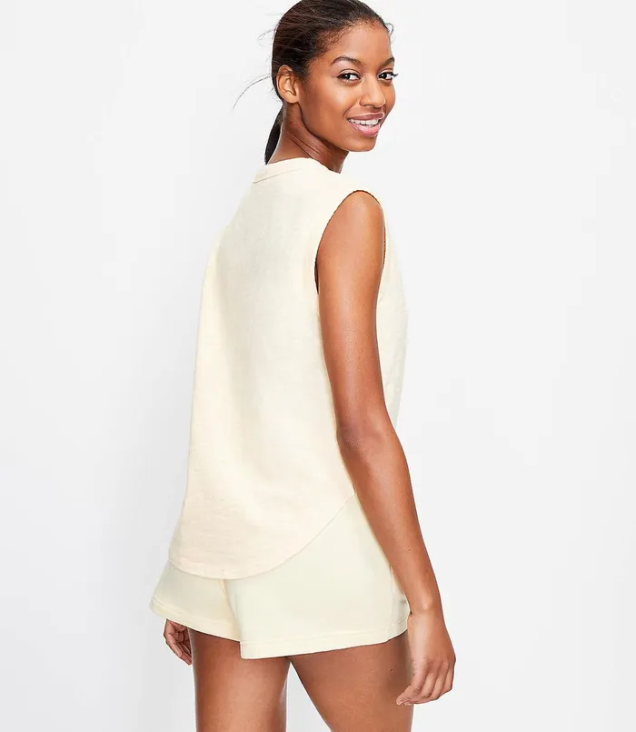 LOFT Lou and Grey Cozy Jersey Shirttail Tank Golden Fleece Women Loungewear