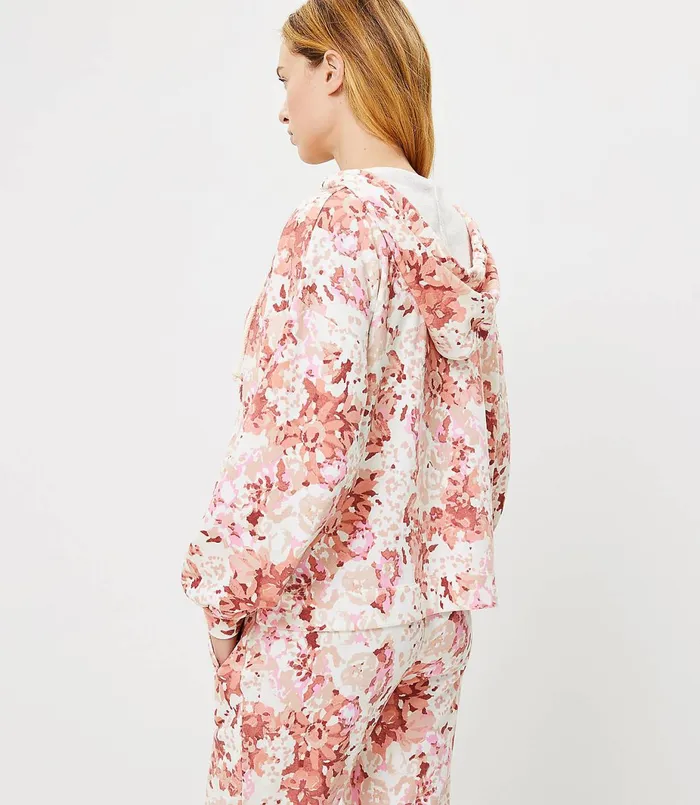 LOFT Lou and Grey In Bloom Terry Hoodie Whitecap Women Loungewear