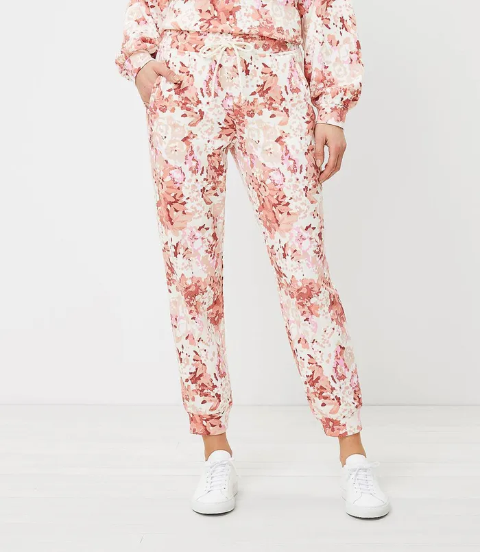 LOFT Lou and Grey In Bloom Terry Sweatpants Whitecap Women Loungewear