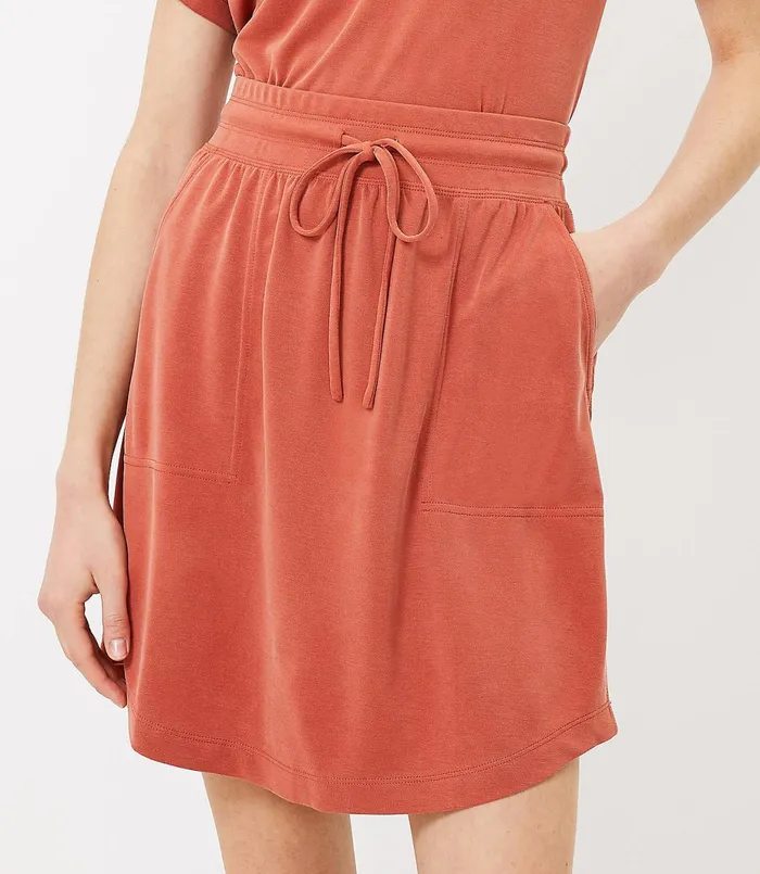LOFT Lou and Grey Sandwashed Pocket Skirt Red Clay Women Skirts