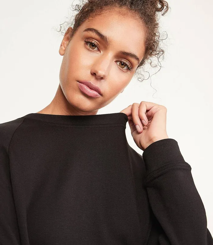 LOFT Lou and Grey Signature Softblend Sweatshirt Black Women Loungewear