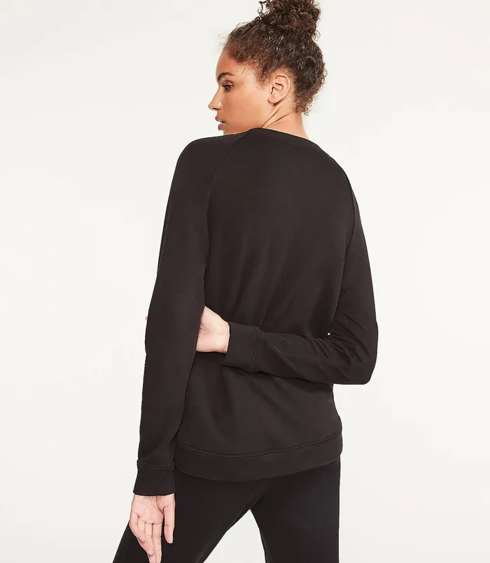 LOFT Lou and Grey Signature Softblend Sweatshirt Black Women Loungewear