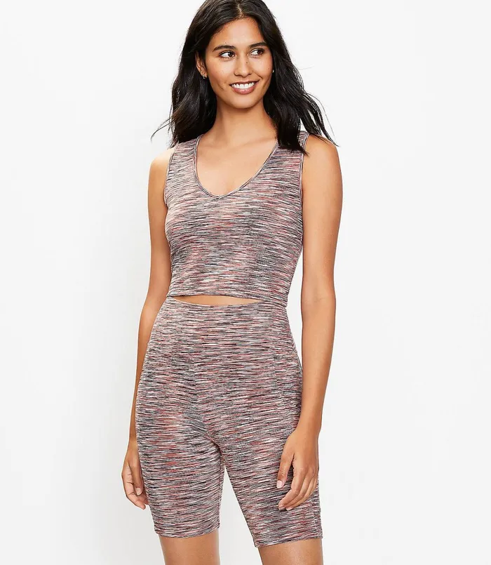 LOFT Lou and Grey Spacedye Terry VNeck Bralette Henna Women Petite Tops