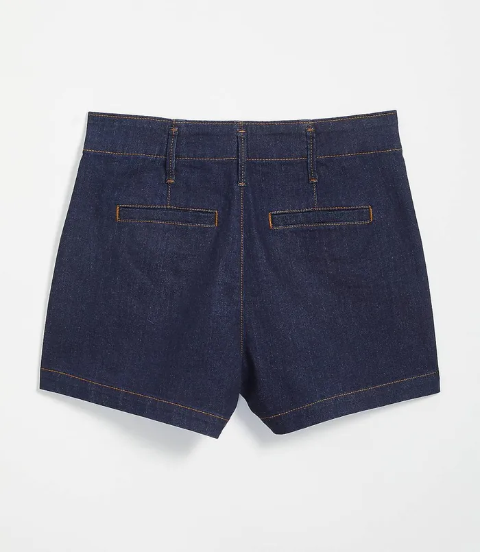 LOFT Patch Pocket High Rise Denim Shorts In Rinse Wash Rinse Wash Women Shorts