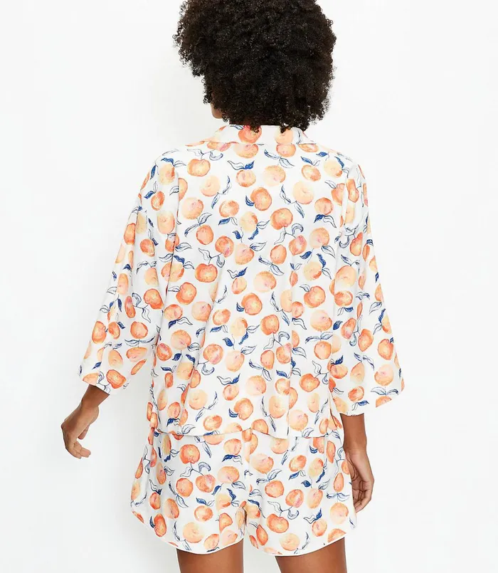 LOFT Peach Pajama Top Coral Sunshine Women Sleepwear