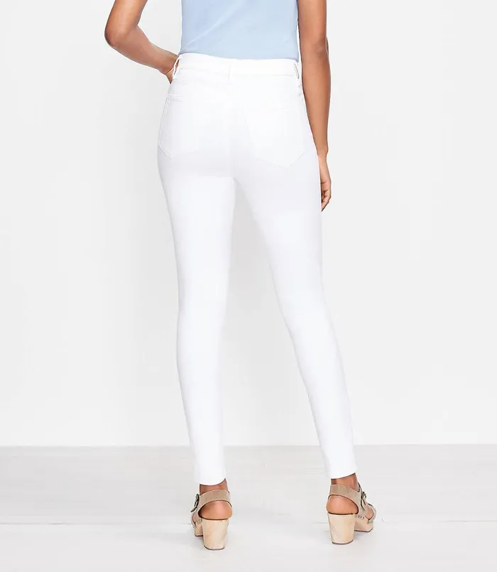 LOFT Petite High Rise Skinny Jeans In White White Women Petite Jeans