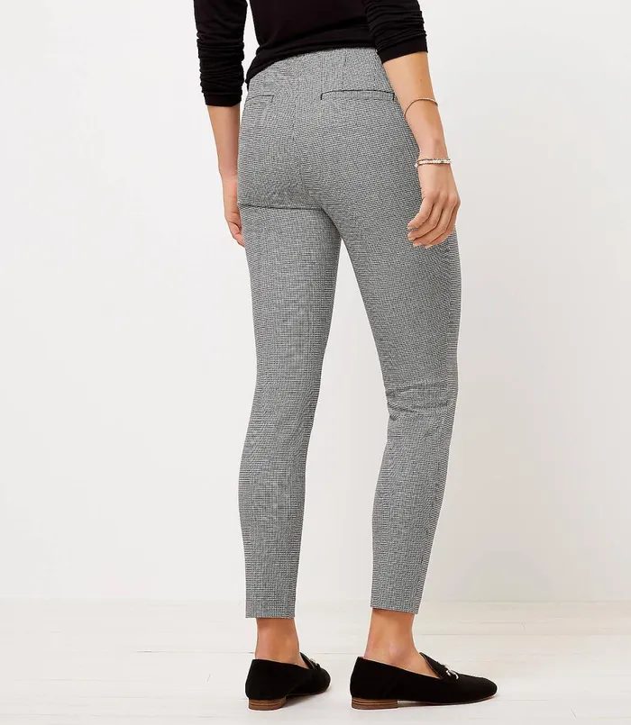 LOFT Side Zip Skinny Pants In Puppytooth Blackwhite Multi Women Pants