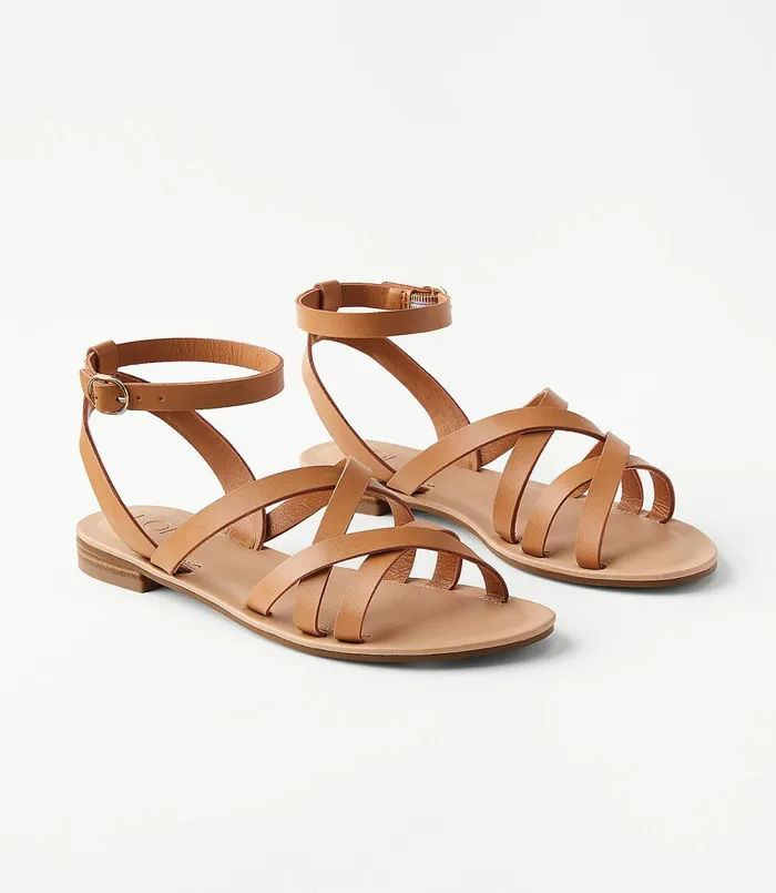 LOFT Strappy Ankle Strap Sandals Black Women Shoes