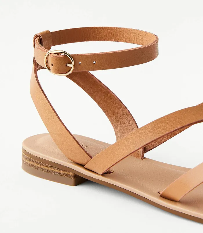 LOFT Strappy Ankle Strap Sandals Black Women Shoes