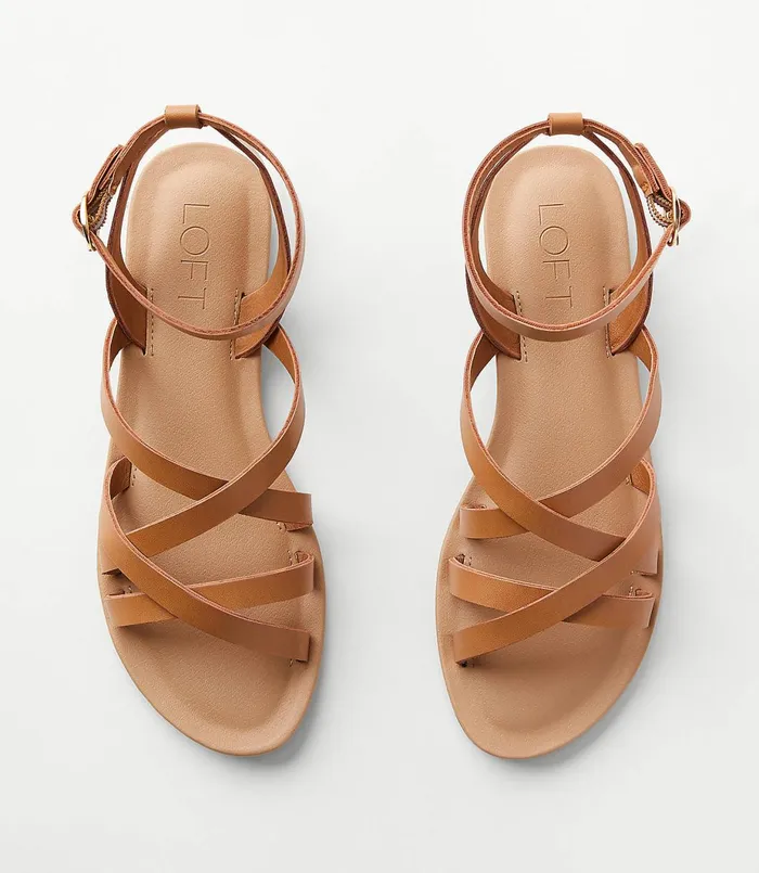 LOFT Strappy Ankle Strap Sandals Black Women Shoes