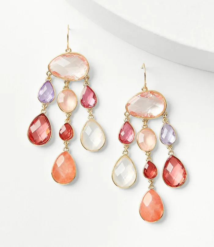LOFT Summer Heat Drop Earrings Pink Multi Women Jewelry