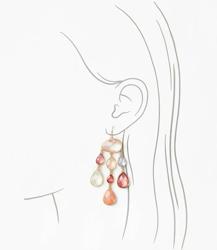 LOFT Summer Heat Drop Earrings Pink Multi Women Jewelry