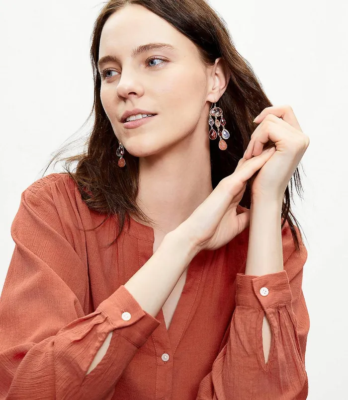 LOFT Summer Heat Drop Earrings Pink Multi Women Jewelry