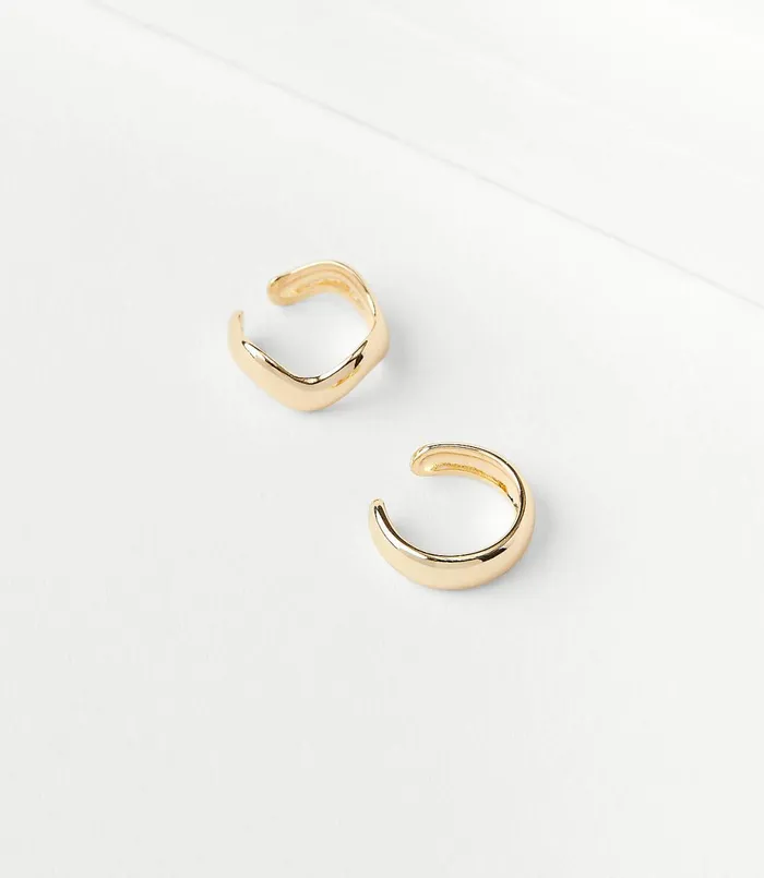 LOFT Textured Ear Cuff Set Gold Women Jewelry