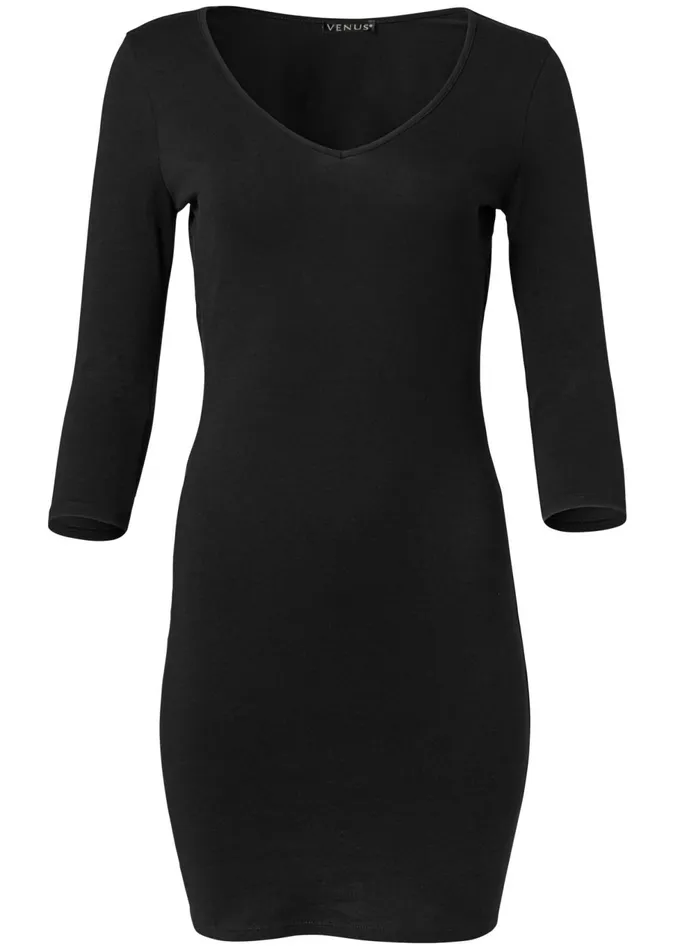 Long And Lean Mini Dress Black Women VENUS Bodycon Dresses