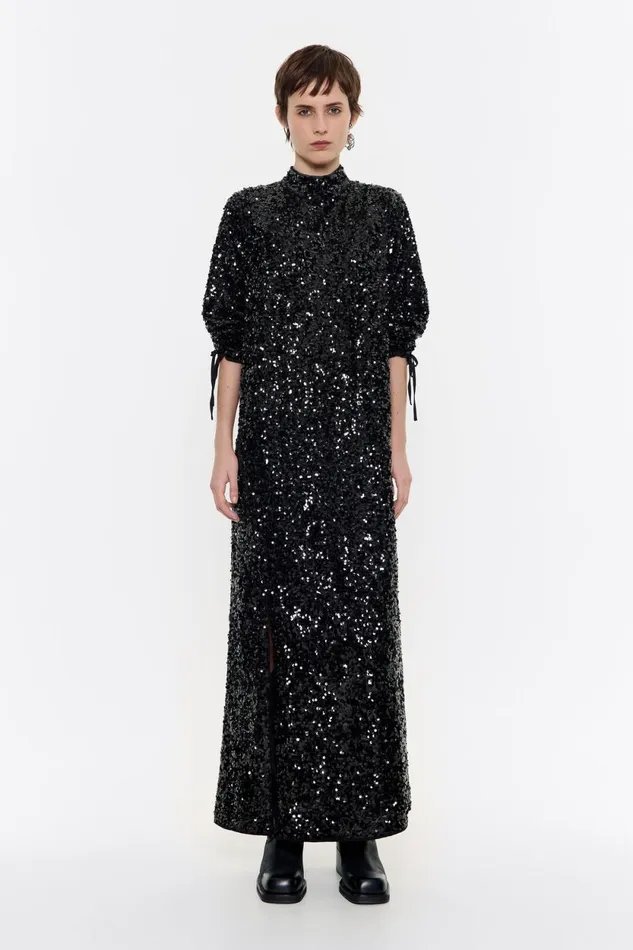 Long Black Sequin Dress Black Women Bimba Y Lola Party Long Black Sequin Dress Black Women Bimba Y Lola Party
