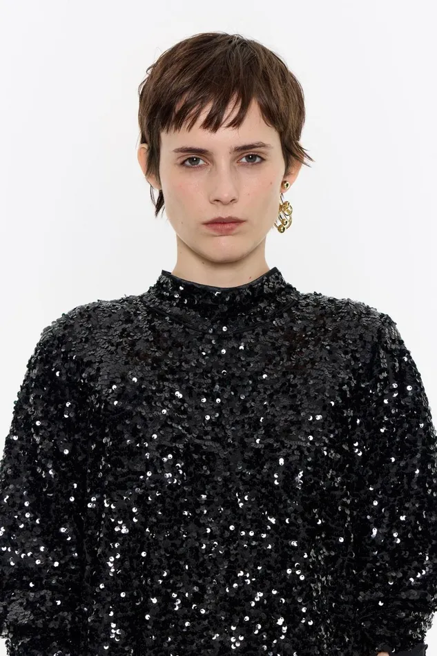 Long Black Sequin Dress Black Women Bimba Y Lola Party Long Black Sequin Dress Black Women Bimba Y Lola Party