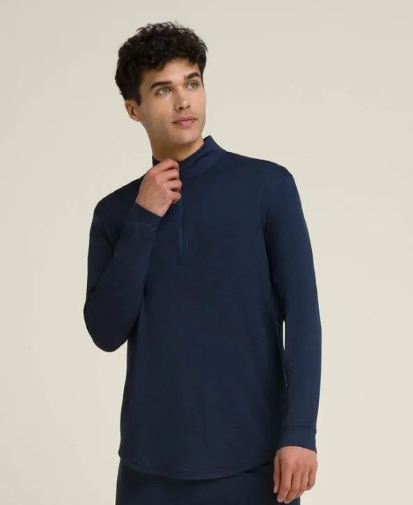 Long Sleeve Shirts Men Wilson Everyday Performance HalfZip Classic Navy
