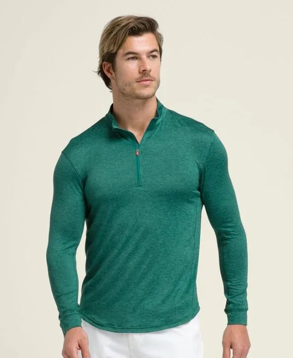 Long Sleeve Shirts Men Wilson Everyday Performance HalfZip Field Green