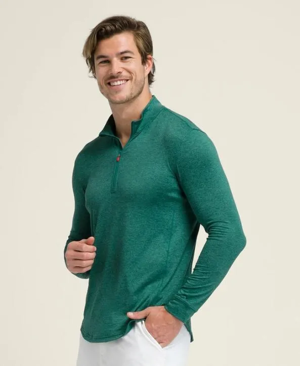 Long Sleeve Shirts Men Wilson Everyday Performance HalfZip Field Green