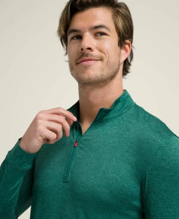 Long Sleeve Shirts Men Wilson Everyday Performance HalfZip Field Green