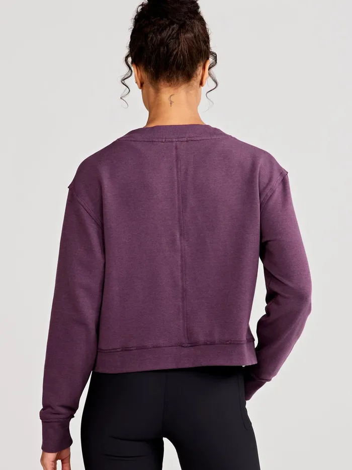 Lounge Women Tasc Performance Varsity Henley Sweatshirt