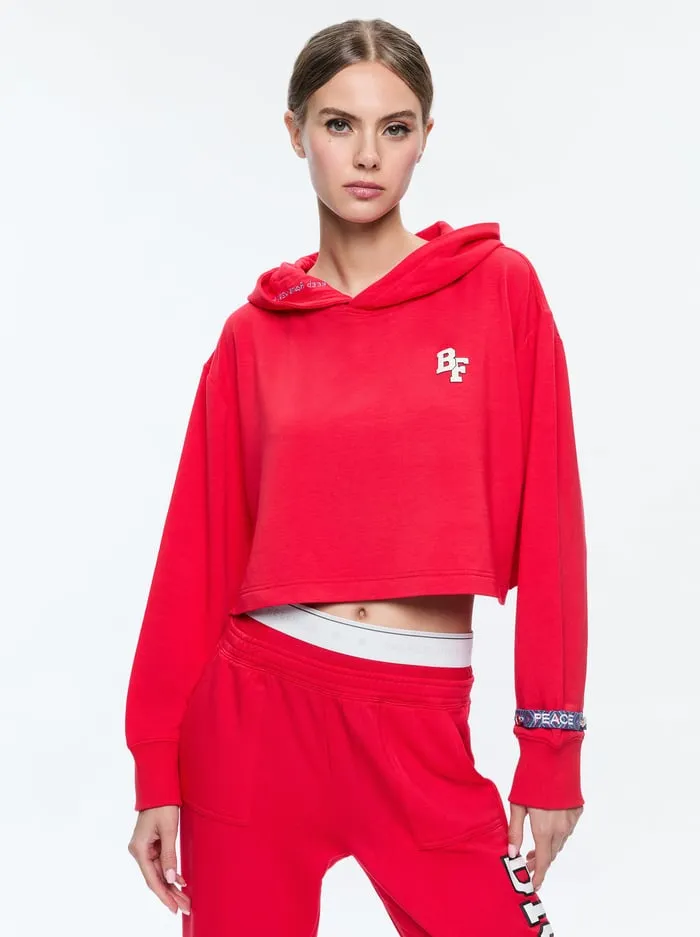 Loungewear Women Alice Olivia Big Feelings Tai Cropped Hoodie Red
