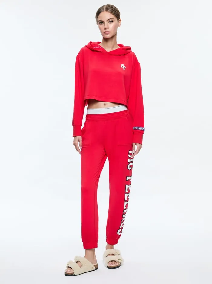 Loungewear Women Alice Olivia Big Feelings Tai Cropped Hoodie Red