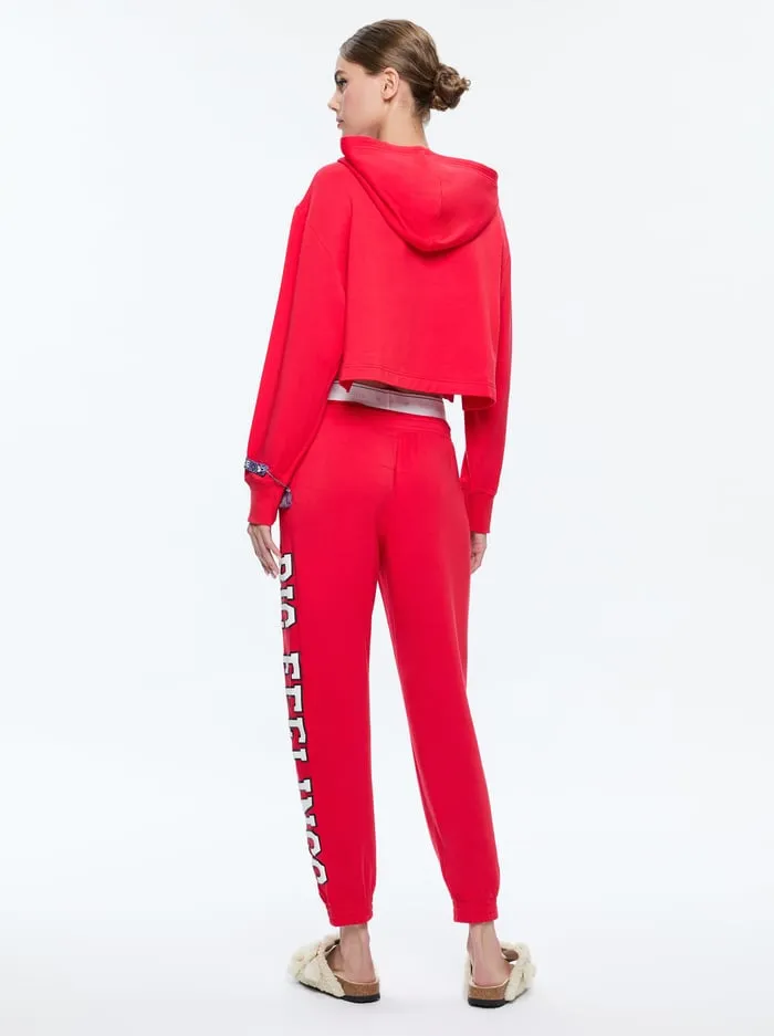 Loungewear Women Alice Olivia Big Feelings Tai Cropped Hoodie Red