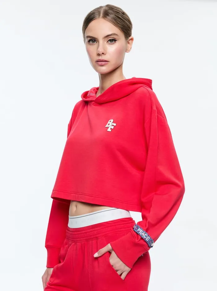 Loungewear Women Alice Olivia Big Feelings Tai Cropped Hoodie Red