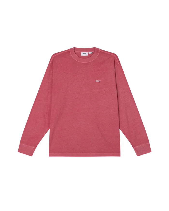 LOWERCASE PIGMENT LS TSHIRT Pigment Mineral Red Men TOPS OBEY Clothing
