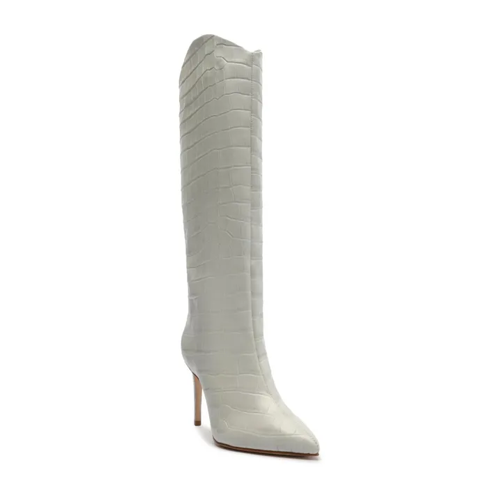 Maryana CrocodileEmbossed Leather Boot Heather Women Schutz Shoes Maryana Boots